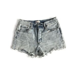 Driftwood Blue Distressed Hem embroidered 5 Pocket Denim Womens Shorts W 27 L 3